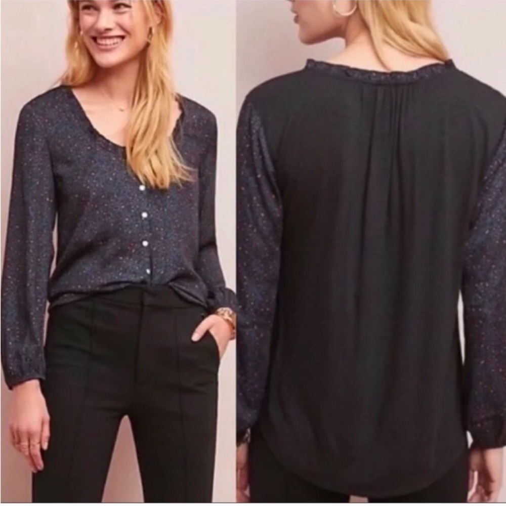 Anthropologie Dolan Marilyn Button Front Cheetah Print Top small